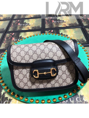 Gucci GG Canvas 1955 Horsebit Small Shoulder Bag 602204 Black 2019