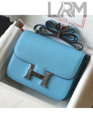 Hermes Constance Bag 23cm in Epsom Leather Light Blue/Silver 2021