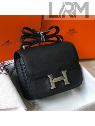 Hermes Constance Bag 18/23cm in Eosom Leather Black/Silver 2021