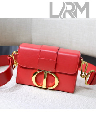 Dior 30 Montaigne Mini Box Shoulder Bag in Red Box Calfskin 2020