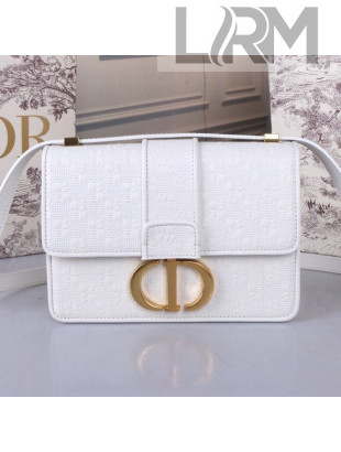 Dior 30 Montaigne CD Ultra-Black Leather Flap Bag White 2019