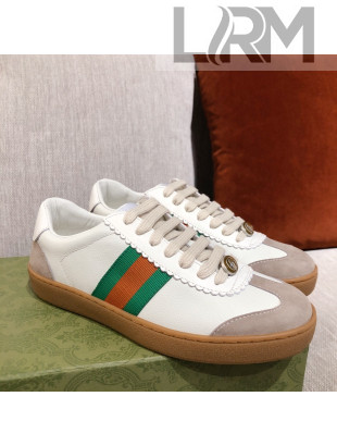 Gucci Screener Web Leather Sneakers White 2021