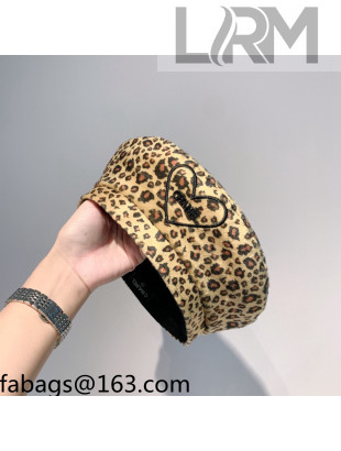 Chanel Love Leopard Print Beret Hat 2021