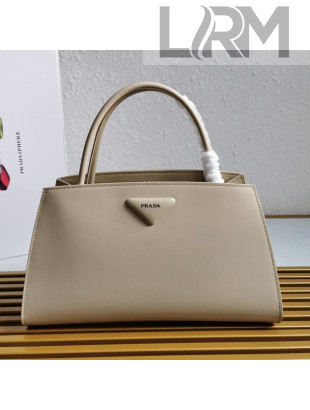 Prada Brushed Leather Handbag 1BA327 Beige 2021