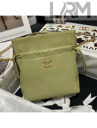 Chanel Leather Bucket Bag AS2168 Green 2021