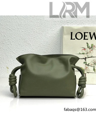 Loewe Mini Flamenco Clutch in Nappa Calfskin Army Green 2022