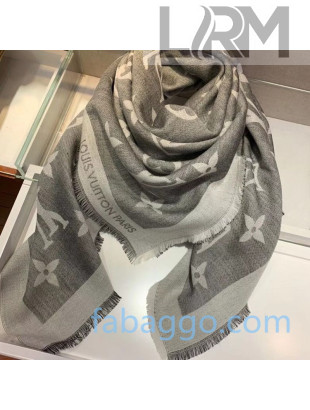 Louis Vuitton Monogram Giant Cashmere Shawl Scarf MP2382 Grey 2020