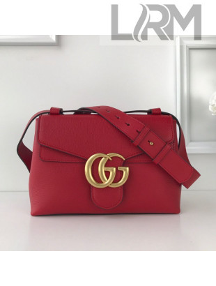 Gucci GG Marmont Leather Shoulder Bag 401173 Red 2021