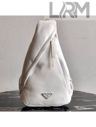 Prada Re-Nylon Messenger and Leather Backpack 2VZ092 White 2021