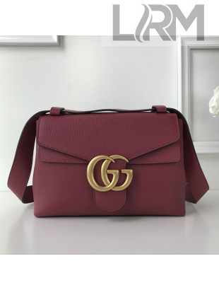 Gucci GG Marmont Leather Shoulder Bag 401173 Fuchsia 2021