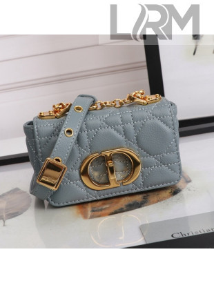 Dior Micro Caro Bag in Grey Supple Cannage Calfskin 2021