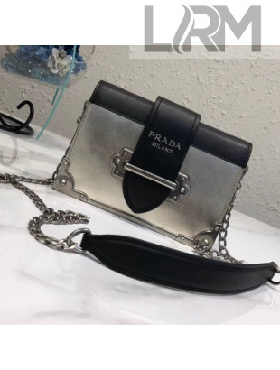 Prada Metallic Calf Leather Shoulder Bag 1BH018 Gold/Black 2018