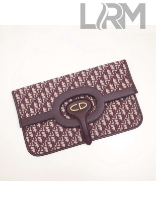 Dior Oblique Canvas Clutch Burgundy 2018