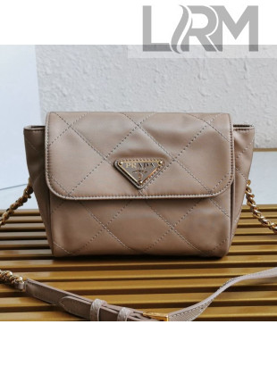 Prada Quilted Nylon Mini Bag 1BD619 Beige 2021