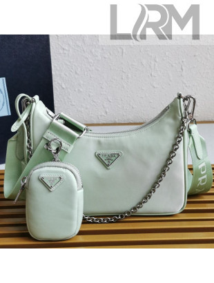 Prada Re-Edition 2005 Nylon Shoulder Bag 1BH204 Green 2021 04