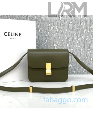 Celine Teen Small Classic Bag in Box Calfskin 192523 Olive Green 2020 (Top quality)