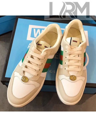 Gucci Screener Leather Sneaker 577684 White/Light Grey 2019