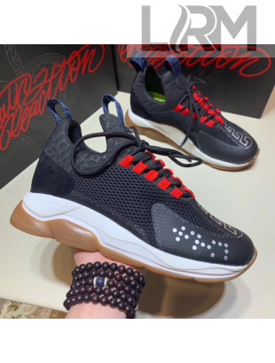 Versace Calfskin and Mesh Sneaker For Men Black 2019