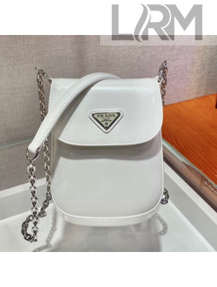 Prada Brushed Leather Mini Bag 1BH185 White 2021