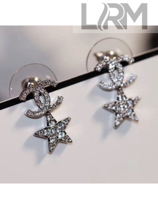 Chanel Crystal CC Star Short Earrings 2020