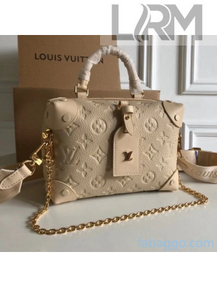 Louis Vuitton Monogram Embossed Leather Petite Malle Souple Handbag M45394 Off-white 2020