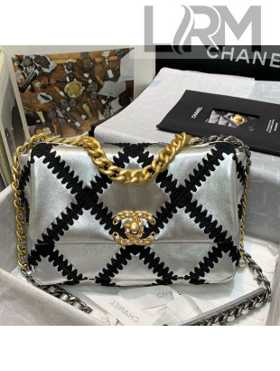 Chanel Crochet Quilted Lambskin 19 Flap Bag AS1160 Silver 2021