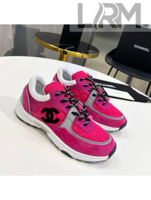 Chanel Suede & Mesh Sneakers G38299 Hot Pink 2021 111728