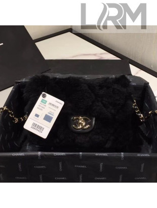 Chanel Shearling Lambskin Small Flap Bag AS1199 Black 2019