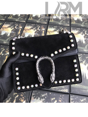 Gucci Dionysus Suede Crystal Mini Bag 421970 Black 2021