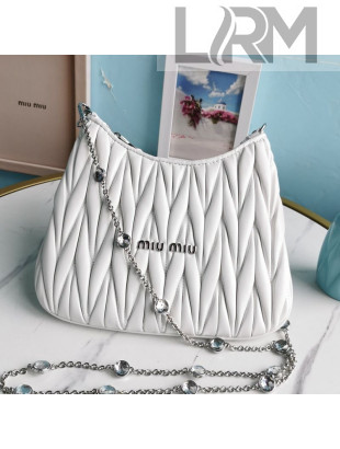 Miu Miu Matelasse Nappa Leather Shoulder Bag 5BH189 White 2021