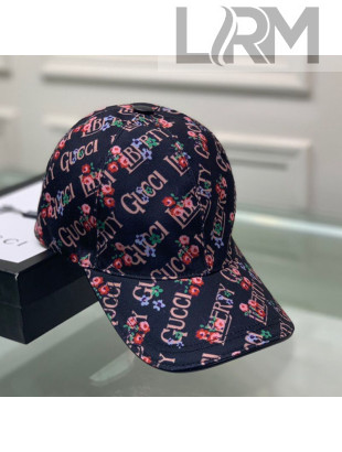 Gucci Liberty London Floral Baseball Hat Black 02 2020