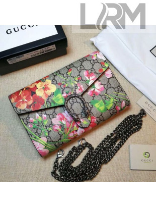 Gucci Dionysus GG Supreme Flora Chain Wallet 401231 Pink 2021