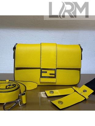 Fendi Men's Baguette Graind Leather Medium Shoulder Bag/Belt Bag Yellow 2019