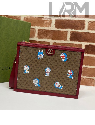 Doraemon x Gucci GG Canvas Pouch 647804 Red/Blue 2021