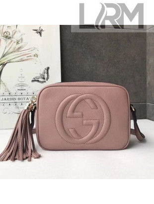 Gucci Soho Small Leather Interlocking G Tassel Disco Camera Bag 308364 Nude 2019