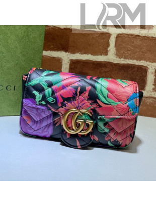 Gucci GG Marmont Print Lether Super Mini Bag ‎476433 Black 2021 