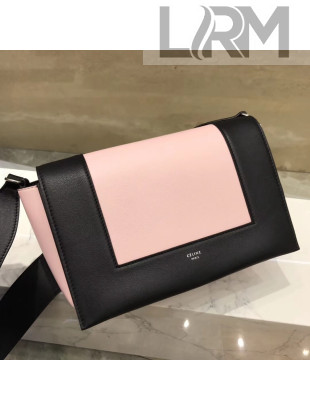 Celine Medium Frame Shoulder Bag in Smooth Calfskin Pink/Black 2018