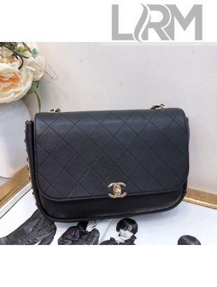 Chanel Large Quilting Lambskin Chain Flap Bag AS0138 Black 2019