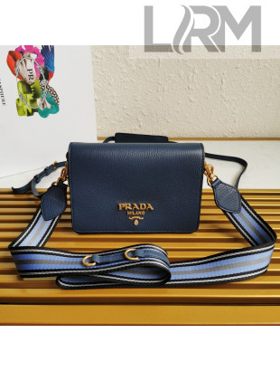 Prada Leather Cross-Body Bag 1BD102 Navy Blue 2022