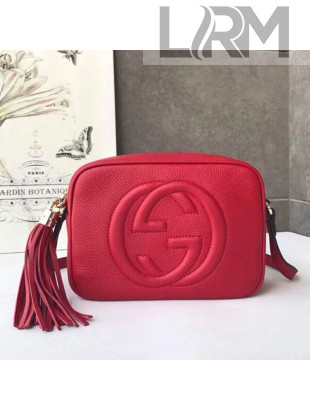 Gucci Soho Small Leather Interlocking G Tassel Disco Camera Bag 308364 Bright Red 2019