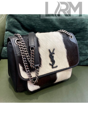 Saint Laurent Niki Cow Hair Medium Bag 633158 Black/White 2021