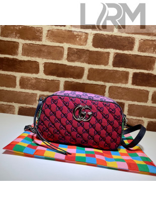 Gucci GG Marmont Multicolour Canvas Small Shoulder Bag 447632 Red/Multico 2021