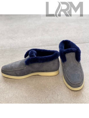 Loro Piana Suede and Cashmere High-Top Loafers Grey 2021 1118120