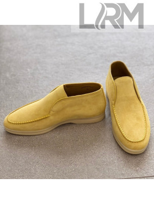 Loro Piana High-top Suede Flat Loafers Yellow 2021 1118124