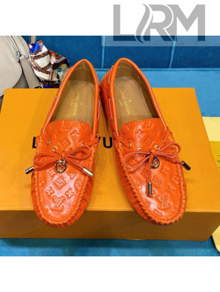 Louis Vuitton Gloria Monogram Leather Flat Loafer Orange 2021