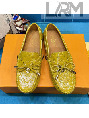 Louis Vuitton Gloria Monogram Leather Flat Loafer Mustard Yellow 2021