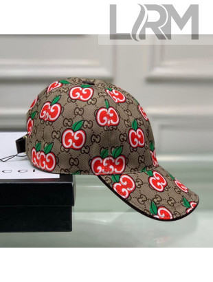 Gucci Canvas GG Apple Baseball Hat Beige 2020