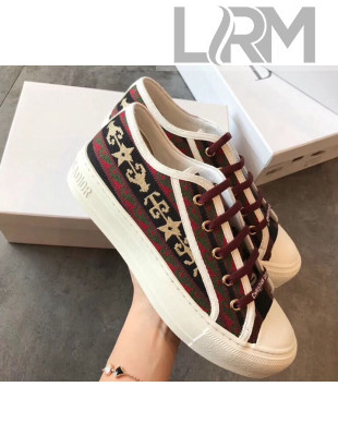 Dior Walk'N'dior Sneaker in Embroidered Patchwork Fabric Red/Multicolor 2019