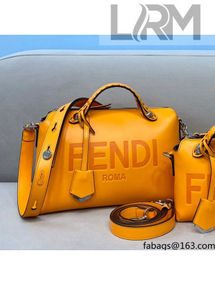 Fendi By The Way Medium Boston Bag in Calfskin Orange 2021