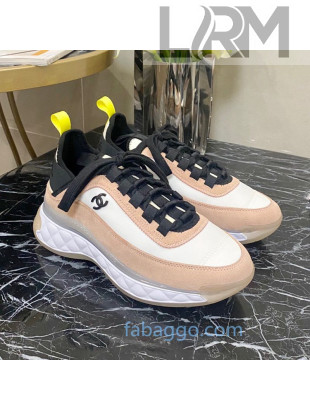 Chanel Suede Sneakers G35617 02 Nude/White 2020